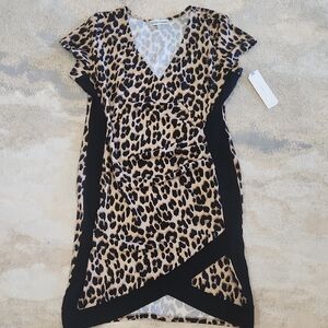 Leopard Print Wrap Dress Womens 2x